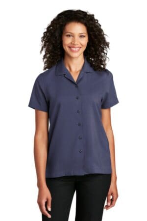 TRUE NAVY LW400 port authority ladies short sleeve performance staff shirt