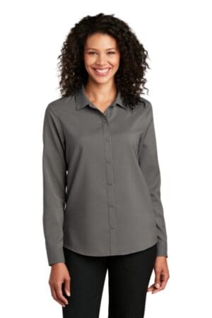 GRAPHITE LW401 port authority ladies long sleeve performance staff shirt