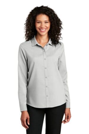 SILVER LW401 port authority ladies long sleeve performance staff shirt