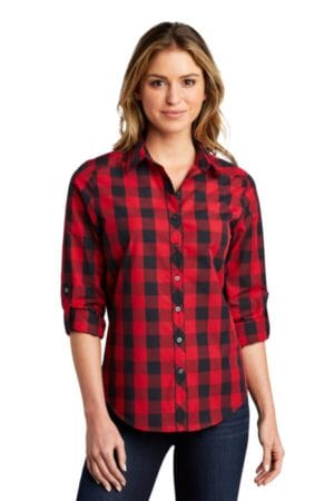 RICH RED LW670 port authority ladies everyday plaid shirt