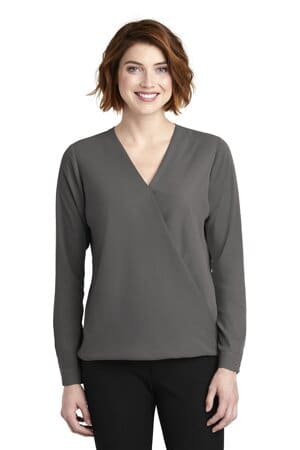 STERLING GREY LW702 port authority ladies wrap blouse