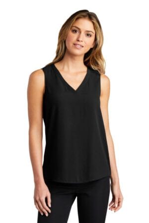 BLACK LW703 port authority ladies sleeveless blouse