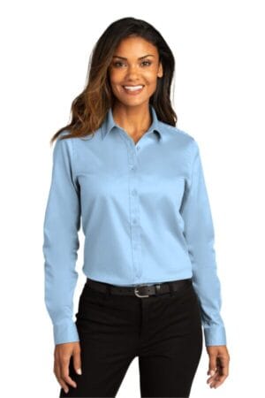CLOUD BLUE LW808 port authority ladies long sleeve superpro react twill shirt
