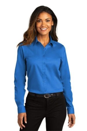 STRONG BLUE LW808 port authority ladies long sleeve superpro react twill shirt