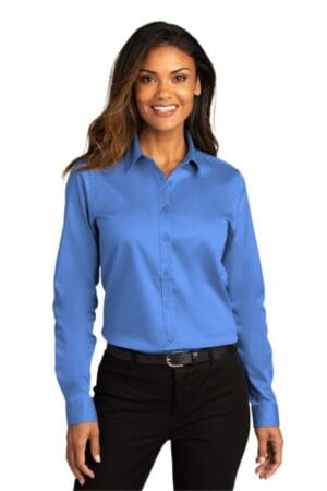 ULTRAMARINE BLUE LW808 port authority ladies long sleeve superpro react twill shirt