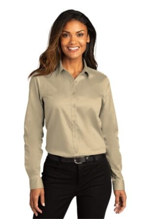 WHEAT LW808 port authority ladies long sleeve superpro react twill shirt