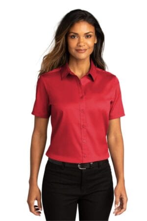 RICH RED LW809 port authority ladies short sleeve superpro react twill shirt