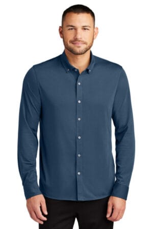 INSIGNIA BLUE MM1018 mercer mettle stretch jersey long sleeve shirt