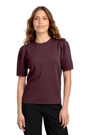 DARK RAISIN MM1041 mercer mettle women's short sleeve lite spacer top