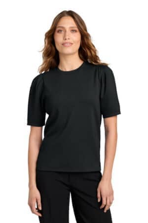 DEEP BLACK MM1041 mercer mettle women's short sleeve lite spacer top