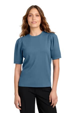 HARBOR BLUE MM1041 mercer mettle women's short sleeve lite spacer top