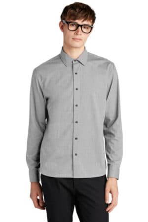 GUSTY GREY END ON END MM2000 mercer mettle long sleeve stretch woven shirt