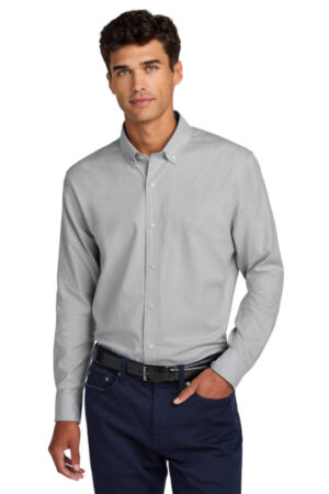 GUSTY GREY MM2002 mercer mettle long sleeve modern oxford shirt
