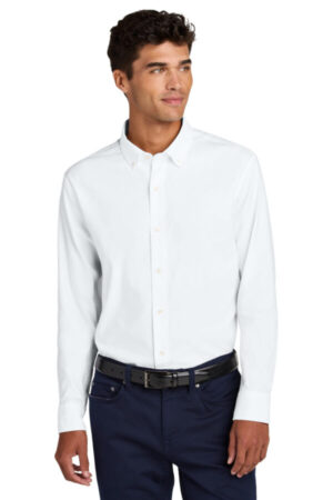 WHITE MM2002 mercer mettle long sleeve modern oxford shirt