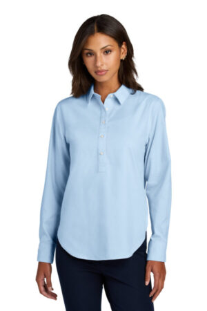 LIGHT BLUE MM2003 mercer mettle women's long sleeve modern oxford shirt
