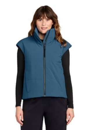 DEEP LAKE DEEP LAKE MRAW442 miir women's sashiko stretch puffy vest