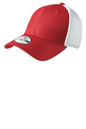SCARLET RED/ WHITE NE1020 new era-stretch mesh cap