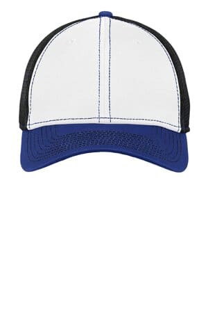 WHITE/ ROYAL/ BLACK NE1120 new era-stretch mesh contrast stitch cap