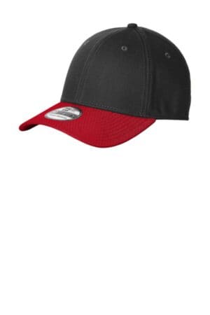 BLACK/ SCARLET NE1122 new era stretch cotton striped cap