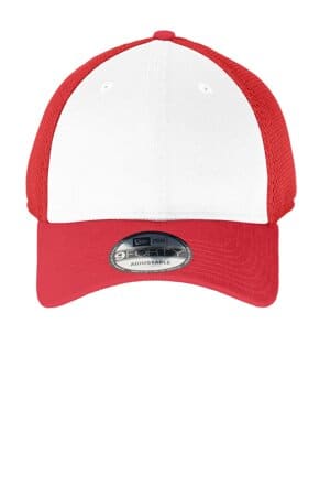 WHITE/ SCARLET RED NE204 new era snapback contrast front mesh cap