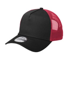 BLACK/ SCARLET NE205 new era snapback trucker cap