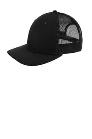 BLACK BLACK NE207 new era snapback low profile trucker cap