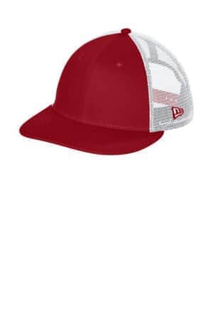 FLAG SCARLET/ WHITE NE207 new era snapback low profile trucker cap
