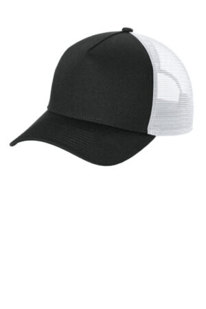 BLACK/ WHITE NE212 new era a-frame snapback mesh back cap