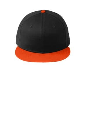 BLACK/ TEAM ORANGE NE400 new era-flat bill snapback cap