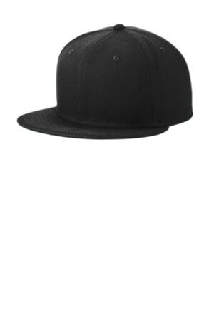 BLACK NE4020 new era standard fit flat bill snapback cap