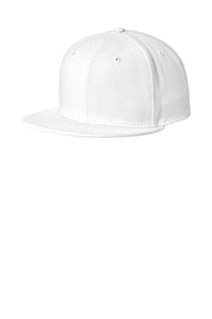 WHITE NE4020 new era standard fit flat bill snapback cap