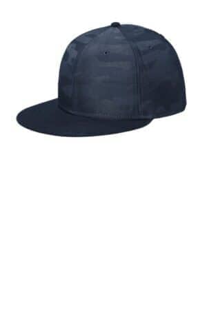 NE407 new era camo flat bill snapback cap
