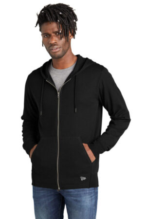 BLACK NEA141 new era thermal full-zip hoodie