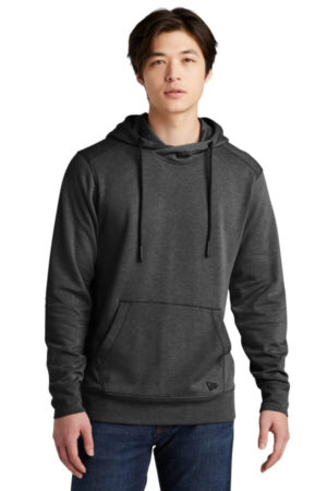 BLACK HEATHER NEA510 new era tri-blend fleece pullover hoodie