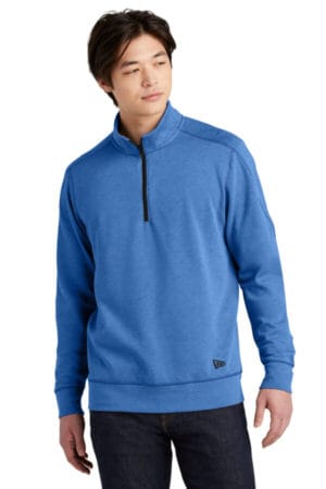 ROYAL HEATHER NEA512 new era tri-blend fleece 1/4-zip pullover