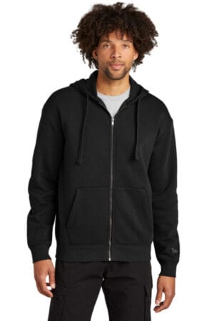 BLACK NEA526 new era heritage fleece full-zip hoodie