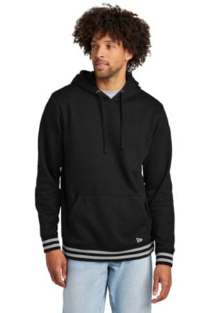 BLACK/ ATHLETIC HEATHER NEA550 new era comeback fleece pullover hoodie