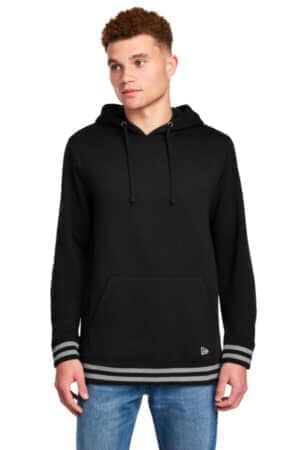 BLACK/ ATHLETIC HEATHER NEA550 new era comeback fleece pullover hoodie