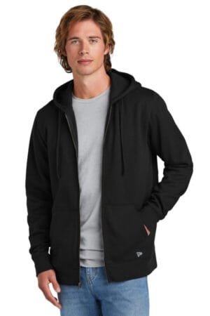BLACK NEA551 new era comeback fleece full-zip hoodie