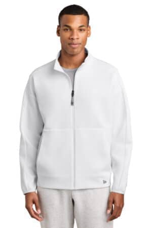 WHITE NEA566 new era double back full-zip