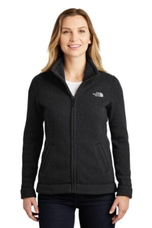 TNF BLACK HEATHER NF0A3LH8 the north face ladies sweater fleece jacket