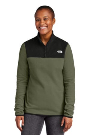 NEW TAUPE GREEN/ TNF BLACK NF0A7V4M the north face ladies glacier 1/4-zip fleece