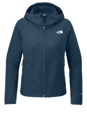 SHADY BLUE DARK HEATHER NF0A8BUE the north face ladies barr lake hooded soft shell jacket