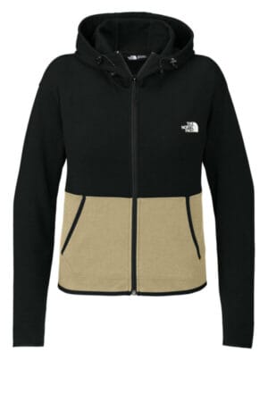 KHAKI STONE/ TNF BLACK NF0A8BUT the north face ladies double-knit full-zip hoodie