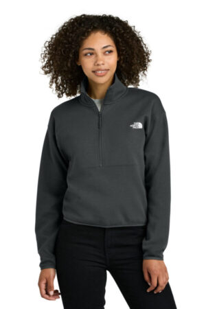 ASPHALT GREY NF0A8C5H the north face women's double-knit 1/2-zip fleece