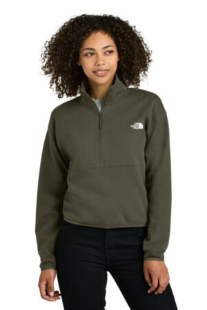 NEW TAUPE GREEN NF0A8C5H the north face women's double-knit 1/2-zip fleece