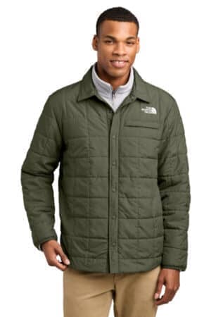 NEW TAUPE GREEN NF0A8JEX the north face iron drift quilted shirt jacket