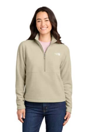GRAVEL HEATHER GRAVEL HEATHER NF0A8JF7 the north face women's textured pine grove 1/2-zip