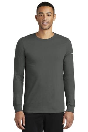 ANTHRACITE NKBQ5230 nike dri-fit cotton/poly long sleeve tee