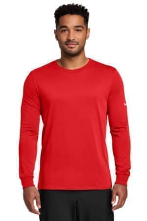 UNIVERSITY RED UNIVERSITY RED NKBQ5230 nike dri-fit cotton/poly long sleeve tee